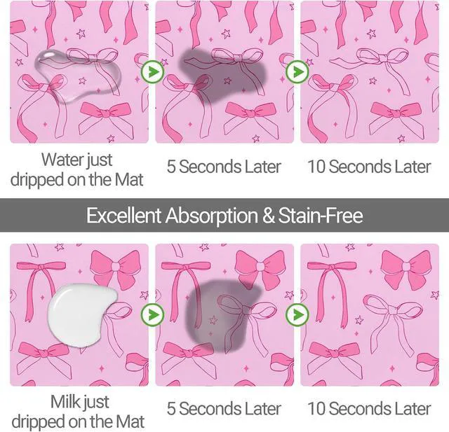 Alt view image 2 of 7 - Bone Shaped Dog Food Mat, Absorbent Waterproof Non-Slip Pet Cat Bowl Mat for Food & Water Pet Supplies Bow 19"*12"