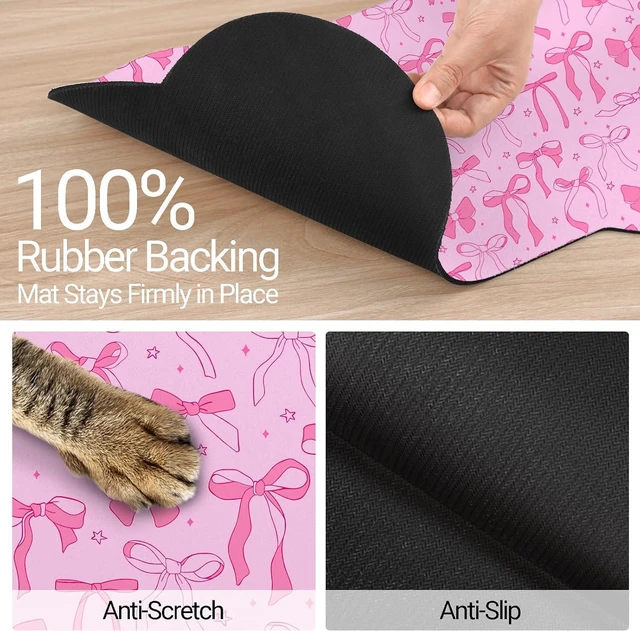 Alt view image 4 of 7 - Bone Shaped Dog Food Mat, Absorbent Waterproof Non-Slip Pet Cat Bowl Mat for Food & Water Pet Supplies Bow 19"*12"