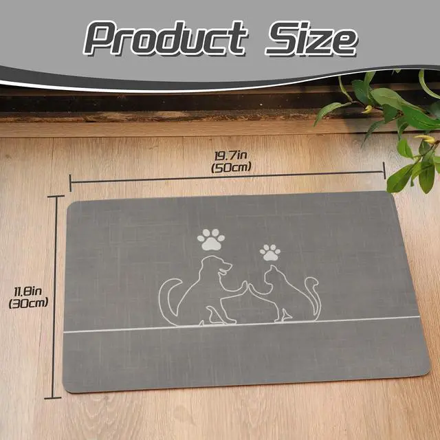 Alt view image 5 of 6 - Dog Bowl Mats, Cat Feeding Mat, Non-Slip Super Absorbent,No Stains Quick Dry Dog Water Dispenser.for Messy Drinkers.Easy Clean.Dog & Cat
