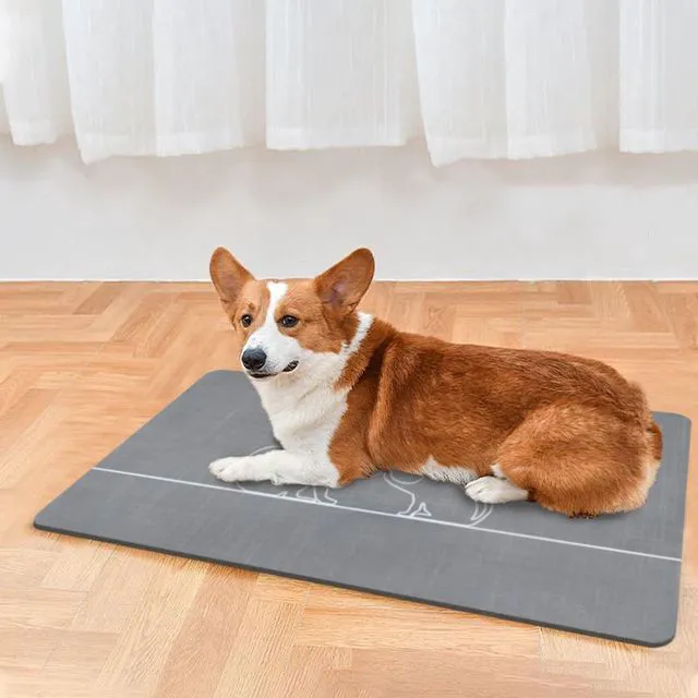 Alt view image 6 of 6 - Dog Bowl Mats, Cat Feeding Mat, Non-Slip Super Absorbent,No Stains Quick Dry Dog Water Dispenser.for Messy Drinkers.Easy Clean.Dog & Cat