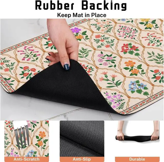Alt view image 4 of 7 - Absorbent Pet Dog Bowl Mat for Food and Water, Pet Cat Food Feeding Mat with Non Slip Rubber Backing, Dog Food Mats for Floors Waterproof, 12"x20"