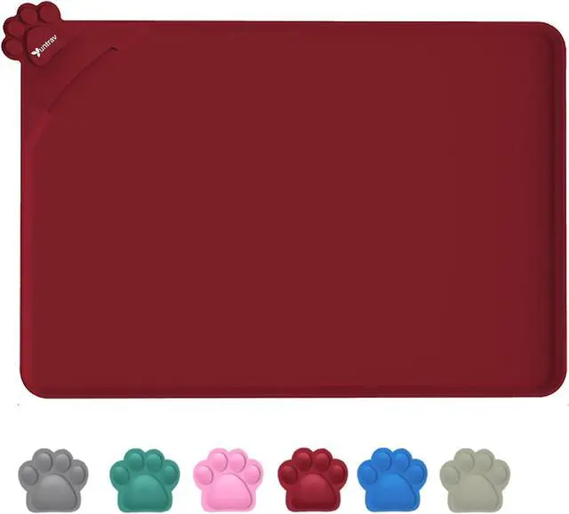 Main image of Waterproof Pet Feeding Mats with High Lips - Multiple Size and Colors, Silicone Mat, Nonslip Pet Food Mat for Dogs, Cats with Prevent Water goes Down (Vulkanrot)