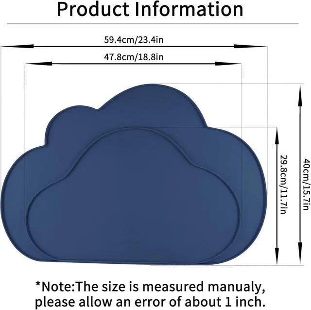 Alt view image 2 of 7 - Silicone Pet Feeding Mat for Dogs and Cats, High-Lips Pet Placemat Non-Slip Waterproof Bowl Mats Prevent Food and Water Overflow, Puppy Dish Tray Mat Suitable for Small Medium Large Pets, Navy