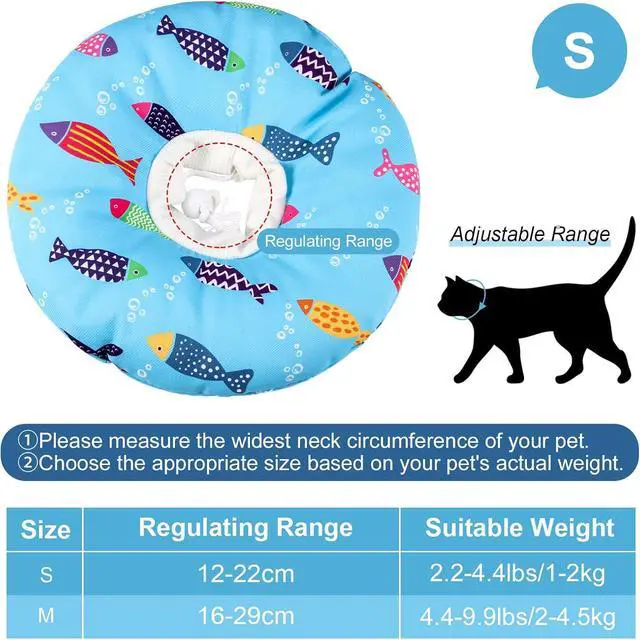 Alt view image 2 of 7 - Cat Cone Collar Soft Cute Adjustable Cat Donut Recovery Collar | Elizabethan Cats Cones to Stop Licking Comfortable Anti-Bite Neck Cone for Pet Kittens After Surgery