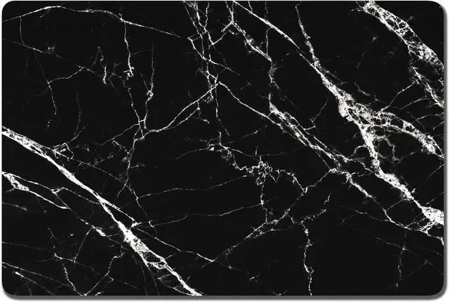 Main image of Dog Food Mat, 12" x 19" Marble Absorbent Dog Cat Bowl Mat for Food and Water, Cute Anti-Slip Rubber Pet Feeding Rug Protect Floors, Puppy Placemat for Feeding & Watering Supplies, Black