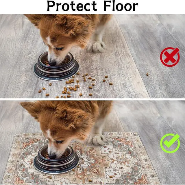 Alt view image 4 of 7 - Pet Food Mats for Floor, Absorbent Dog Mat for Food and Water Dispenser Mat, Dog Food Mat Quick Dry Cat Food Mat Pet Supplies