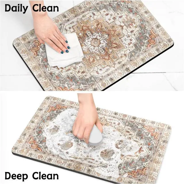 Alt view image 7 of 7 - Pet Food Mats for Floor, Absorbent Dog Mat for Food and Water Dispenser Mat, Dog Food Mat Quick Dry Cat Food Mat Pet Supplies