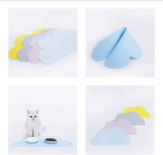 Alt view image 6 of 7 - Premium Silicone Cat Food Mat - Anti-Slip Waterproof Placemat With High Lips for Dogs, Cats & Other Animals (Dark Blue)