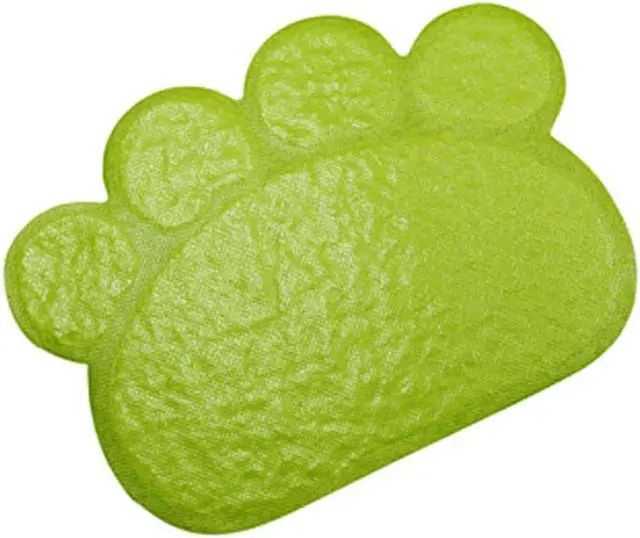 Alt view image 3 of 7 - PVC Pet Dog Cat Puppy Kitten Dish Bowl Food Water Feeding Placemat, Non-Slip Cat Litter Mat Paw Shape, Grey Small