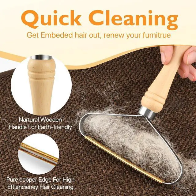 Alt view image 2 of 6 - Pet Hair Removal Tool 3 Pack Dog Cat Hair Remover Carpet Scraper Rake Fur Removal Brush Lint Remover Shaver for Car Furniture Couch Green