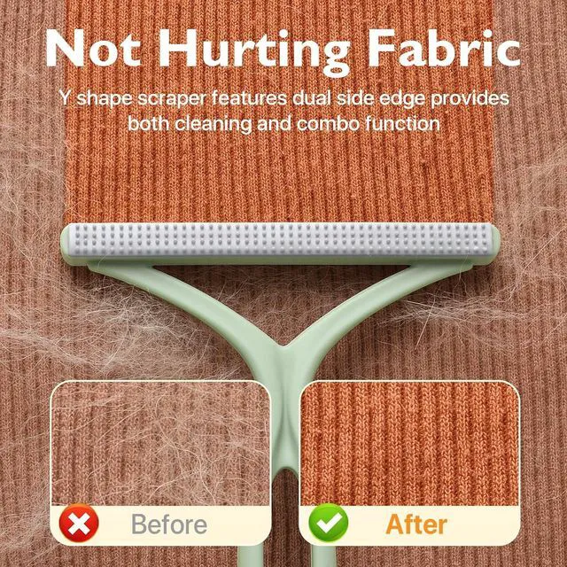 Alt view image 3 of 6 - Pet Hair Removal Tool 3 Pack Dog Cat Hair Remover Carpet Scraper Rake Fur Removal Brush Lint Remover Shaver for Car Furniture Couch Green