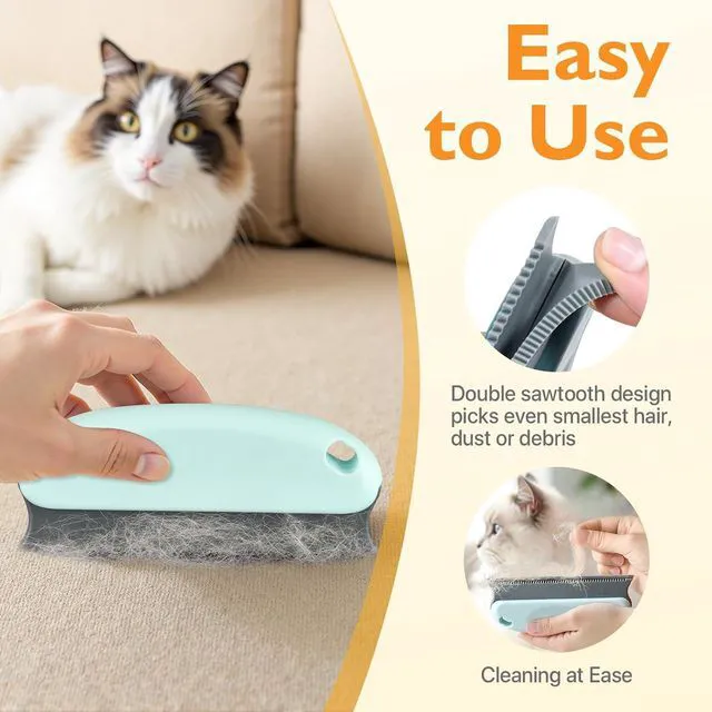 Alt view image 4 of 6 - Pet Hair Removal Tool 3 Pack Dog Cat Hair Remover Carpet Scraper Rake Fur Removal Brush Lint Remover Shaver for Car Furniture Couch Green