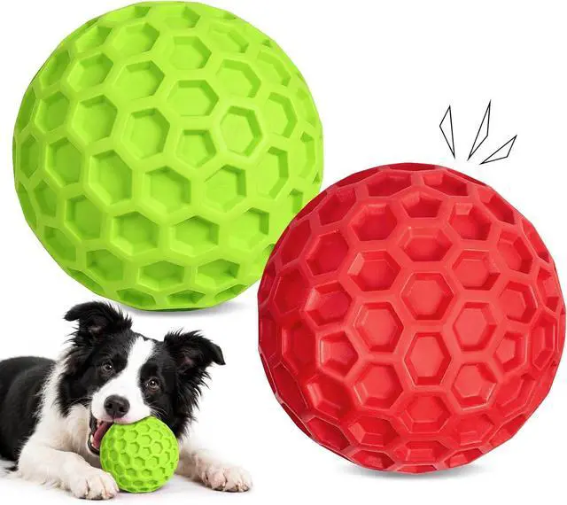 Main image of Squeaky Dog Balls Toy 2 Pack, Interactive Dog Toys for Aggressive Chewers, Squeaky Balls for Dogs, Durable Dog Chew Toys for Medium Large Dogs, Dog Balls for Aggressive Chewers, Outdoor Dog Toys