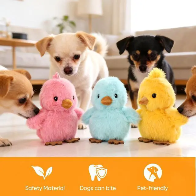 Alt view image 4 of 5 - 3PCS 6'' Squeak Plush Toy, Funny Animal Sets Pet Interactive Play for Small,Medium Dogs Assorted Color