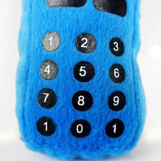 Alt view image 6 of 7 - Blue Pet Dog Puppy Funny Cellphone Shape Plush Doll Playing Training Chew Squeaky Toughs Plush Fluffy for Awesome Pet for Puppy Small Medium Dog Pets,Dogs