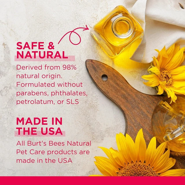 Alt view image 4 of 7 - Burt's Bees for Pets Anti-Hairball Wipes for Cats, Sunflower Oil and Wheat Germ Oil, 98% Natural Origin, Cruelty-Free Cat Hairball Remedy Wipes, pH Balanced, Made in the USA, 50 Count | Sunflower and