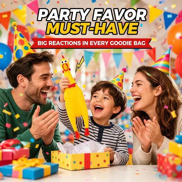 Alt view image 6 of 7 - Screaming Chicken, Squeaky Chicken Dog Toys Gag Gifts Prank | Novelty Toy Party Favors for Kids Adults, Goodie Bag Fillers Basket Stuffers