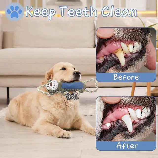 Alt view image 3 of 7 - Funny Plush Dog Chew Toys, Squeaky Dog Toys, Interactive Tug of War Puppy Toys, Stuffed Dog Toys for Small, Medium and Large Dogs - Monkey