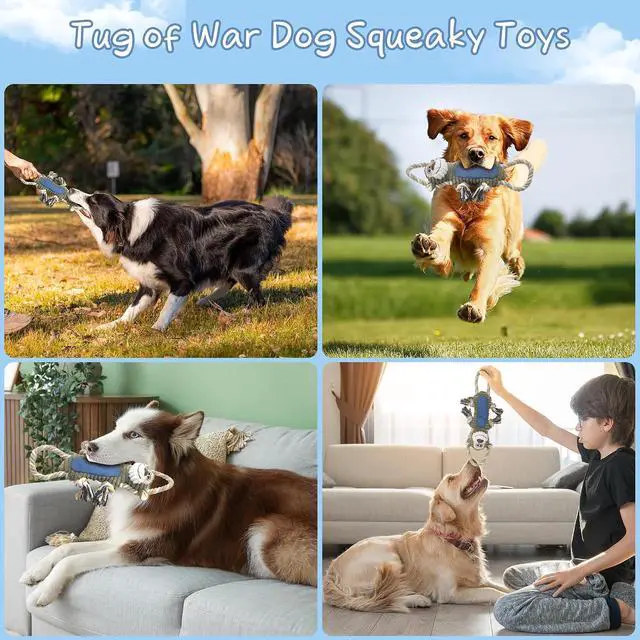 Alt view image 7 of 7 - Funny Plush Dog Chew Toys, Squeaky Dog Toys, Interactive Tug of War Puppy Toys, Stuffed Dog Toys for Small, Medium and Large Dogs - Monkey