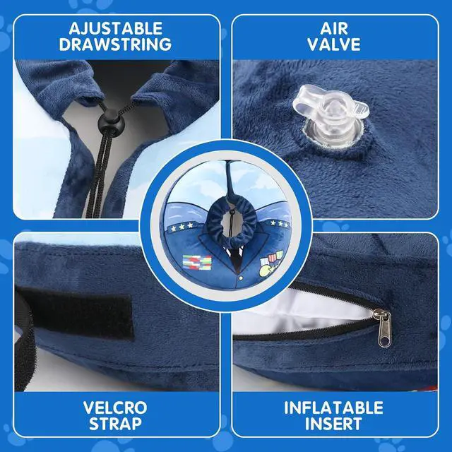 Alt view image 3 of 7 - Soft Dog Cone Alternative - Adjustable Recovery Collar for Post-Surgery, Neck Donut E-Collar for Small Medium Large Dogs, Comfy Elizabethan SubstituteS 5.5"-8.5"