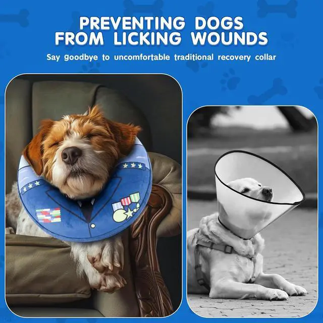 Alt view image 6 of 7 - Soft Dog Cone Alternative - Adjustable Recovery Collar for Post-Surgery, Neck Donut E-Collar for Small Medium Large Dogs, Comfy Elizabethan SubstituteS 5.5"-8.5"