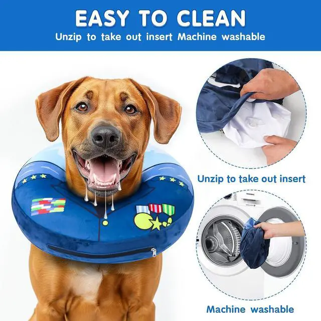 Alt view image 7 of 7 - Soft Dog Cone Alternative - Adjustable Recovery Collar for Post-Surgery, Neck Donut E-Collar for Small Medium Large Dogs, Comfy Elizabethan SubstituteS 5.5"-8.5"