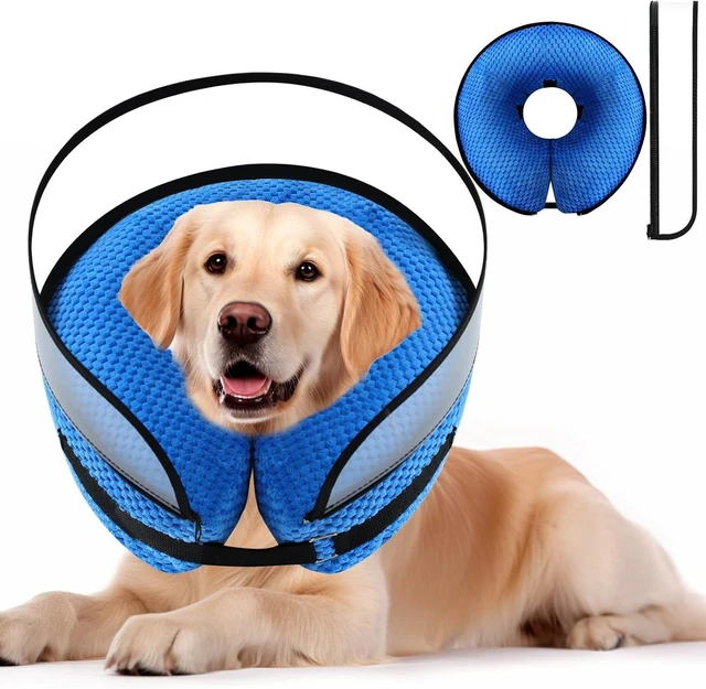 Main image of Inflatable Dog Cone Collar Alternative,Dog Collar After Surgery(Blue,S) | 2in1Dog Cone Collar with Enhanced Anti-Licking Guard Shield,Adjustable Recovery Cones for Large Medium Small Dogs and Cats