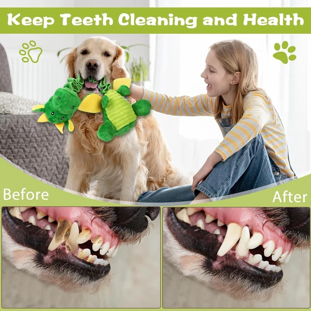 Alt view image 4 of 7 - Large Squeaky Dog Toys, Tug-of-War Puppy Toys with Crinkle Paper, Stuffed Plush Animal Dog Toys to Keep Them Busy, Bonding Time Pet Toys for Small, Medium, Large Dogs