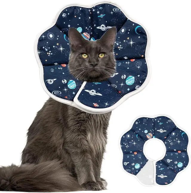 Main image of Cat Cone Soft, Adjustable Recovery E-Collar for Pet Neck Size 9.5 in | Lightweight, Waterproof, Easy to Clean, Fits Kittens, Puppies, Rabbits after Surgery or Grooming, Prevents Licking Wounds