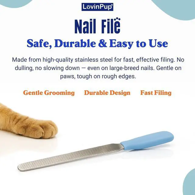 Alt view image 6 of 7 - 6-Inch Stainless Steel Pet Nail File Cat & Dog Nail File | Professional Cat & Dog Nail File for Quiet & Precise Claw Smoothing Durable Cat & Dog Grooming Supplies for Home Use