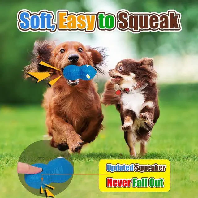 Alt view image 4 of 7 - Latex Squeaky Dog Toys for Small Dogs, Mini Breeds, 1.6" Peanut | 1.6"*1.7"*3.3" Peanut 3pcs, Soft Rubber Puppy Squeak Ball, Cute Pet Toys with Squeaker, Interactive Fetch Toy Indoor, Outdoor