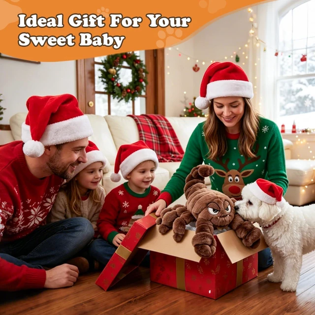Alt view image 7 of 7 - Squeaky Plush Dog Toy Interactive Chew Toys for Small Medium Dogs, Tough Crinkle Stuffed Animal Toys to Keep Them Busy, Brown Scorpion