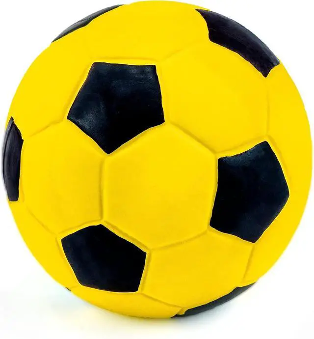 Alt view image 7 of 7 - 3PCS 2.7'' Squeak Latex Dog Toy Football Fetch Ball for Medium Dogs | Chew Throw Interactive Play, Soft Squeaky Bouncy Balls Toys for Indoor Outdoor Games,Assorted Colors