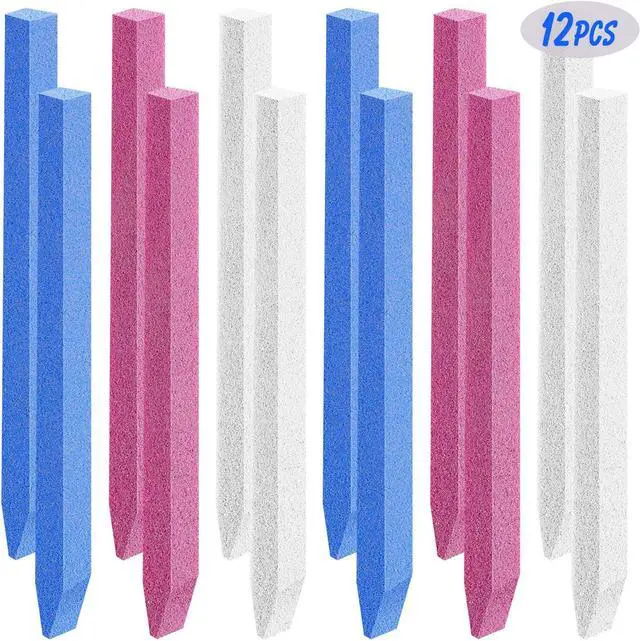 Main image of 12 Pcs Stone Nail File Pumice Stone Stick Nail Cuticle Pusher Rock for Fingernail Toenail Buffing Tools for Home Salon