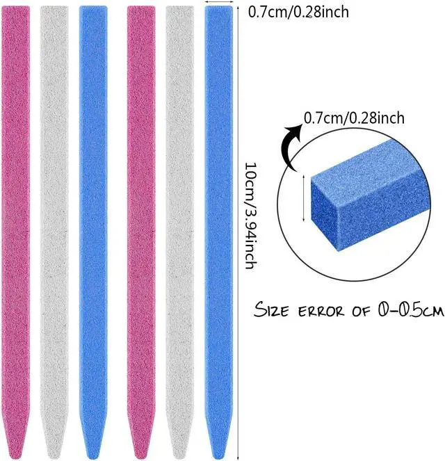 Alt view image 2 of 7 - 12 Pcs Stone Nail File Pumice Stone Stick Nail Cuticle Pusher Rock for Fingernail Toenail Buffing Tools for Home Salon