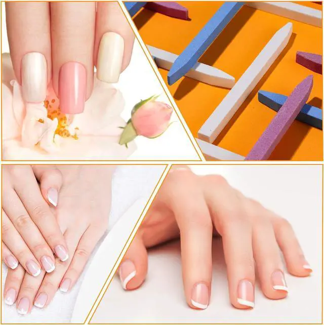 Alt view image 3 of 7 - 12 Pcs Stone Nail File Pumice Stone Stick Nail Cuticle Pusher Rock for Fingernail Toenail Buffing Tools for Home Salon