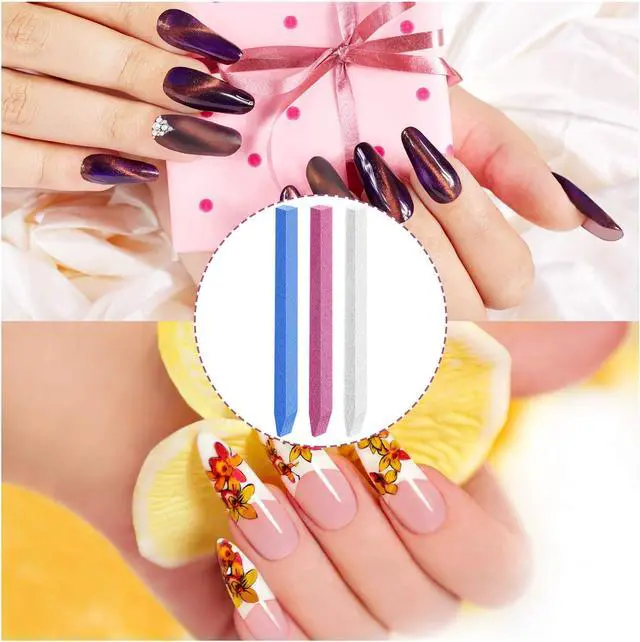 Alt view image 5 of 7 - 12 Pcs Stone Nail File Pumice Stone Stick Nail Cuticle Pusher Rock for Fingernail Toenail Buffing Tools for Home Salon
