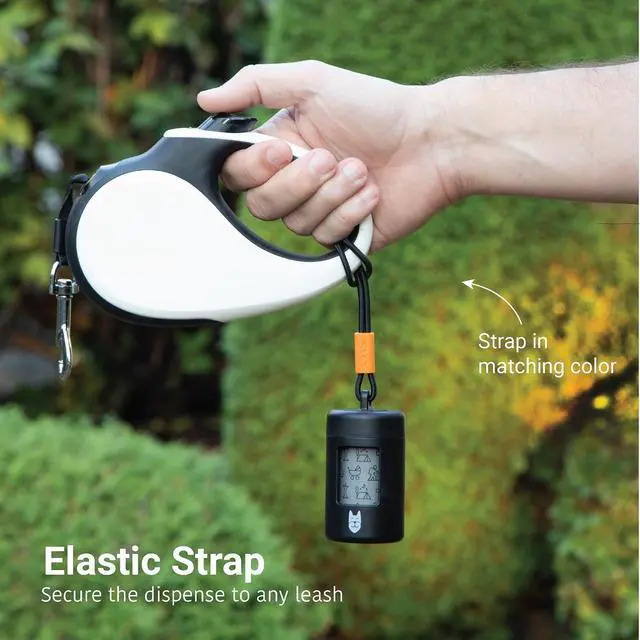 Alt view image 3 of 6 - Retractable Dog Poop Bag Holder with 15 Waste Bags | Stretchy lanyard, fits all dog leashes, compatible with hollow cardboard core waste bag rolls, portable for daily dog walking