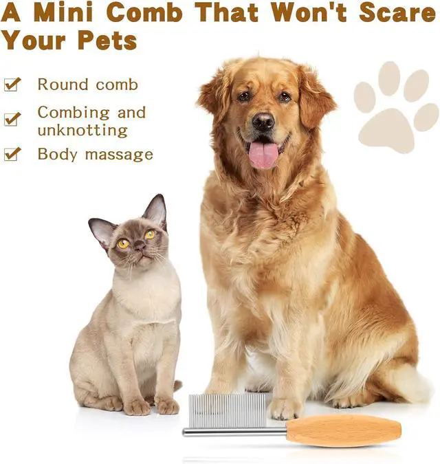Alt view image 6 of 7 - 4 In Pet Face and Finishing Comb for Dogs Small Faces Metal Pocket Comb Perfect For Matted Fur Knots Tangles