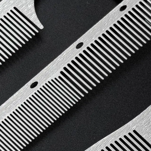 Alt view image 7 of 7 - 2 Pcs Metal Comb, Stainless Steel Fine Tooth Comb, Unbreakable Teeth Design, Anti Static comb, Heat Resistant, Professional Barber Comb Set, hair combs for men, Wood Grain Design