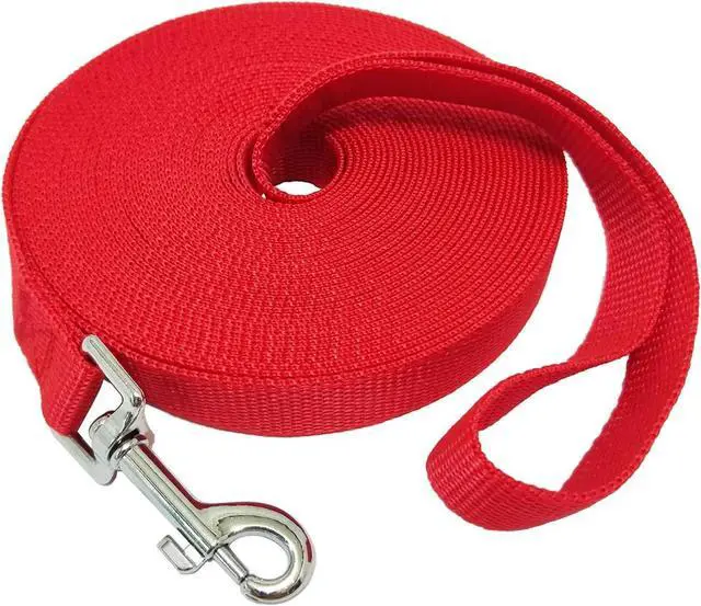 Main image of Nylon Training Dog Leash for Small Medium Large Dogs, 15ft 20ft 30ft 50ft Long Leash Dog/Puppy Lead for Obedience Recall Training, Camping (30ft, Red)