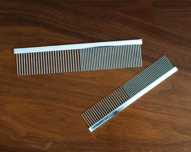 Alt view image 5 of 7 - Flat Back Pet Grooming Comb Chrome Plated Steel Comb with Fine & Coarse Teeth for Dogs, Cats, Puppies Detangling, Deshedding, Dematting Tool for Long or Short Hair - 7.5" L, 1-1/4" teeth