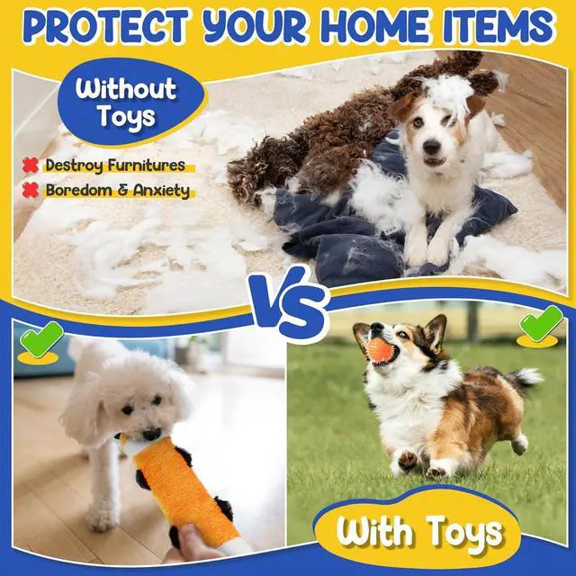 Alt view image 6 of 7 - Puppy Toys for Teething, 9 Pack Cute Dog Chew Toys for Small Dogs | Tough Plush, Treat Ball & Ropes, Squeaky Toys with Crinkle, Keep Dogs Busy for Boredom, Tug of War, Suitable for Small Breed
