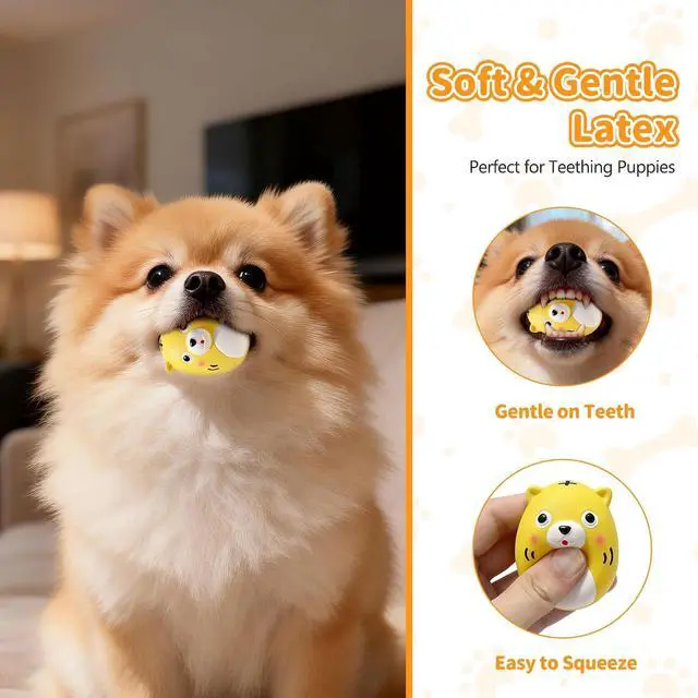 Alt view image 3 of 7 - Squeaky Puppy Toys, Interactive Animal Dog Toy, Latex Rubber Balls for Puppies Mini Small Breed Dogs