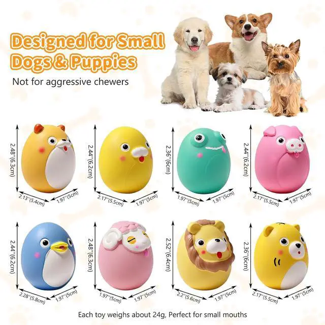 Alt view image 4 of 7 - Squeaky Puppy Toys, Interactive Animal Dog Toy, Latex Rubber Balls for Puppies Mini Small Breed Dogs
