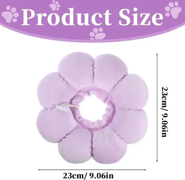 Alt view image 2 of 6 - Cat Cone Collar Adjustable Cat Recovery Collar Soft Cone Purple | Cute Cats Collars, After Surgery, Kitten Recovery Cones, to Stop Licking, Pet Elizabethan Collars