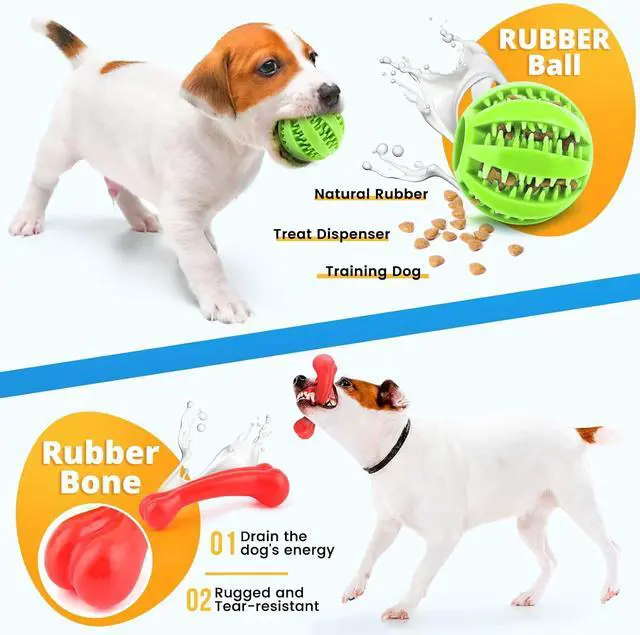 Alt view image 5 of 7 - 8 Pack Puppy Toys for Small Dogs, Luxury Dog Chew Toys with Squeaky Plush Toys, Rope Toys and Ball, Teething Toys for Puppy Supplies