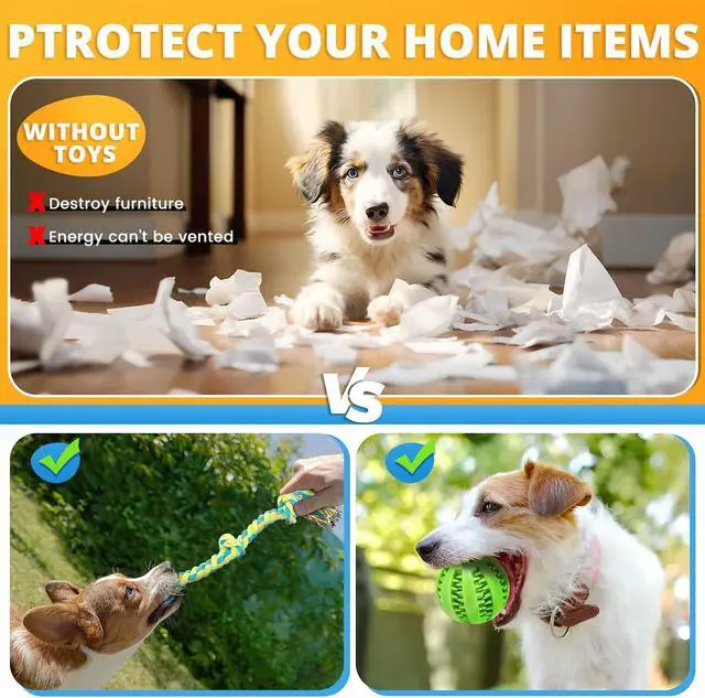 Alt view image 6 of 7 - 8 Pack Puppy Toys for Small Dogs, Luxury Dog Chew Toys with Squeaky Plush Toys, Rope Toys and Ball, Teething Toys for Puppy Supplies