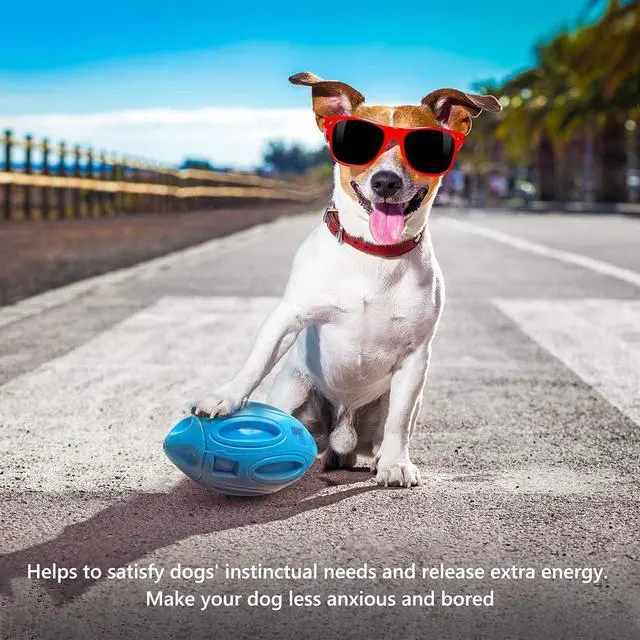 Alt view image 2 of 7 - Squeaky Dog Toys for Aggressive Chewers: Rubber Puppy Chew Ball with Squeaker, Almost Indestructible and Durable Pet Toy for Medium and Large Breed
