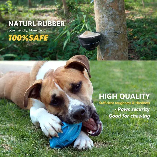 Alt view image 4 of 7 - Squeaky Dog Toys for Aggressive Chewers: Rubber Puppy Chew Ball with Squeaker, Almost Indestructible and Durable Pet Toy for Medium and Large Breed